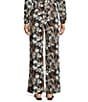 Lilly Pulitzer Rosamaria Coordinating Onyx Irisistable Printed Crepe Flat Front Pull-On Palazzo Pants, Color:Onyx - Image 2