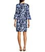 Lilly Pulitzer Rozaline Printed Jersey Crew Neck 3/4 Sleeve Ruffle Hem Dress, Color:Low Tide Navy - Image 2