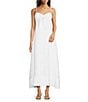 Lilly Pulitzer Sarahlynne Stacked Palm Burnout Sweetheart Tie Neck Sleeveless Maxi Dress, Color:Resort White - Image 1