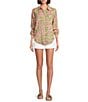 Lilly Pulitzer Sarissa Stretch High-Rise Straight Shorts, Color:Resort White - Image 3
