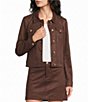 Lilly Pulitzer Sea Spray Faux Suede Point Collar Long Sleeve Button-Front Jacket - Image 1