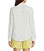 Lilly Pulitzer Sea View Linen Honeycomb Print Point Collar Long Sleeve Button Down Top, Color:Honeycomb - Image 2