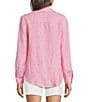 Lilly Pulitzer Sea View Linen Point Collar Long Sleeve Button Front Shirt - Image 2