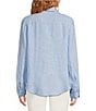 Lilly Pulitzer Sea View Woven Linen Point Collar Long Sleeve Button Down Shirt, Color:Blue Peri x Resort White - Image 2