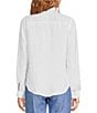 Lilly Pulitzer Sea View Woven Linen Point Collar Long Sleeve Button Down Shirt, Color:Resort White - Image 2