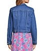 Lilly Pulitzer Seaspray Denim Point Collar Long Sleeve Chest Pocket Button Down Jacket, Color:Caribbean Blues - Image 2