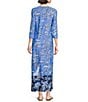 Lilly Pulitzer Seralina Printed Chillylilly UPF 50+ Boat Neck 3/4 Sleeve Maxi Dress, Color:Sunwashed - Image 2