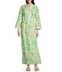 Lilly Pulitzer Shealyn Printed Poplin Stand Collar 3/4 Sleeve Lace Trim Shift Dress, Color:Fauna Green - Image 1
