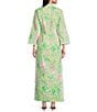 Lilly Pulitzer Shealyn Printed Poplin Stand Collar 3/4 Sleeve Lace Trim Shift Dress, Color:Fauna Green - Image 2