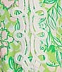 Lilly Pulitzer Shealyn Printed Poplin Stand Collar 3/4 Sleeve Lace Trim Shift Dress, Color:Fauna Green - Image 5