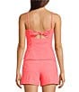 Lilly Pulitzer Shelli Stretch Double Cloth Sweetheart Neck Sleeveless Coordinating Lace Top, Color:Cane Coral - Image 2