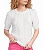Lilly Pulitzer Stephlynn Cotton-Blend Mixed Cable Stitch Pearl Embellishment Sweater - Image 1