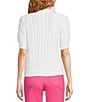 Lilly Pulitzer Stephlynn Cotton-Blend Mixed Cable Stitch Pearl Embellishment Sweater - Image 2