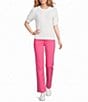 Lilly Pulitzer Stephlynn Cotton-Blend Mixed Cable Stitch Pearl Embellishment Sweater - Image 3
