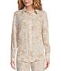 Lilly Pulitzer Lilly Pulitzer Stevey Relax Woven Linen Sand Bar Palm Beach Print Point Collar Long Sleeve Button Down Coordinating Shirt, Color:Sand Bar - Image 3
