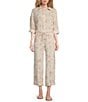 Lilly Pulitzer Lilly Pulitzer Stevey Relax Woven Linen Sand Bar Palm Beach Print Point Collar Long Sleeve Button Down Coordinating Shirt, Color:Sand Bar - Image 4
