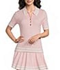 Lilly Pulitzer Suzette Point Collar Short Sleeve Polo Top - Image 1