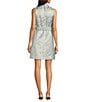 Lilly Pulitzer Tazie Ditsy Daisy Metallic Brocade Collar Neck Sleeveless Fit-And-Flare Dress, Color:Bluette - Image 2