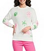 Lilly Pulitzer Tensley Fluer De Lilly Embroidery Crew Neck Long Sleeve Sweater - Image 1