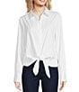Lilly Pulitzer The Tie Lilly Poplin Point Collar Long Sleeve Button Front Shirt - Image 1