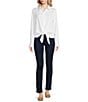 Lilly Pulitzer The Tie Lilly Poplin Point Collar Long Sleeve Button Front Shirt - Image 3