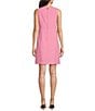 Color:Confetti Pink - Image 2 - Trini Woven V-Neck Sleeveless Stouache Trim Sheath Dress