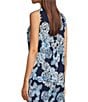 Color:Low Tide Navy Bouquet - Image 5 - Woven Iona Navy Bouquet Print Crew Neck Coordinating Sleeveless Top