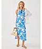 Lilly Pulitzer x Saint James Maxine Soleil Floral Print Round Neck Sleeveless Midi Dress, Color:Azure - Image 2