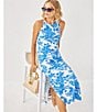 Lilly Pulitzer x Saint James Maxine Soleil Floral Print Round Neck Sleeveless Midi Dress, Color:Azure - Image 4