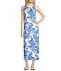 Lilly Pulitzer x Saint James Maxine Soleil Floral Print Round Neck Sleeveless Midi Dress, Color:Azure - Image 6