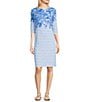 Lilly Pulitzer x Saint James Propriano Soleil Stripe Floral Print Boat Neck 3/4 Sleeve Dress, Color:Azure - Image 5