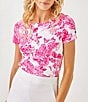 Lilly Pulitzer x Saint James Rose Soleil Round Neck Short Sleeve Knit Top, Color:Rose - Image 2