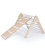 Color:Bamboo Wood/White - Image 1 - Little Climber Pikler Triangle with Reversible Ladder and Slide Attachment