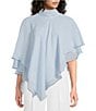 Line and Dot Amorette Turtleneck Chiffon Coordinating Cape Top - Image 1