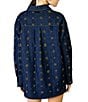 Line and Dot Attina Beaded Embellished Point Collar Long Sleeve Button Front Coordinating Denim Shirt - Image 2