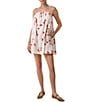 Line and Dot Bellissimo Printed Square Neck Sleeveless Poplin Mini Shift Dress - Image 1