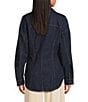 Line and Dot Caryl Collared Long Sleeve Button Front Hourglass Denim Jacket, Color:Indigo - Image 2