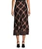 Line and Dot Christopher Plaid Straight Lace Trim Midi Skirt - Image 2