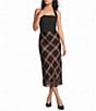 Line and Dot Christopher Plaid Straight Lace Trim Midi Skirt - Image 3