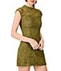 Line and Dot Demeter Lace Crew Neck Cap Sleeve Sheath Mini Dress - Image 3