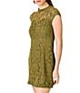 Line and Dot Demeter Lace Crew Neck Cap Sleeve Sheath Mini Dress - Image 4