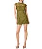 Line and Dot Demeter Lace Crew Neck Cap Sleeve Sheath Mini Dress - Image 5