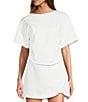 Line and Dot Gale Round Neck Short Sleeve Coordinating Top - Image 1