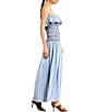Line and Dot Getty Stripe Print Strapless Smocked Drop Waist Poplin Maxi Dress - Image 3
