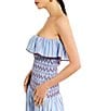 Line and Dot Getty Stripe Print Strapless Smocked Drop Waist Poplin Maxi Dress - Image 4
