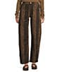 Line and Dot Iggy Snake Print High Rise Wide Leg Coordinating Pants, Color:Brown Multi - Image 1