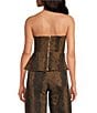 Line and Dot Iggy Snake Print Sweetheart Neckline Sleeveless Peplum Coordinating Top, Color:Brown Multi - Image 2