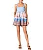 Line and Dot Pernille Landscape Printed Square Neck Sleeveless Romper - Image 1