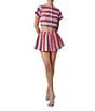 Line and Dot Primo Stripe Print Pull-On Coordinating Poplin Skort - Image 4