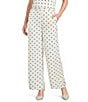 Line And Dot Ravyn Polka Dot Wide Leg Coordinating Satin Pants - Image 1
